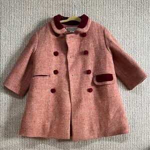 Bonpoint Elegant Pink Pea Coat for Kids